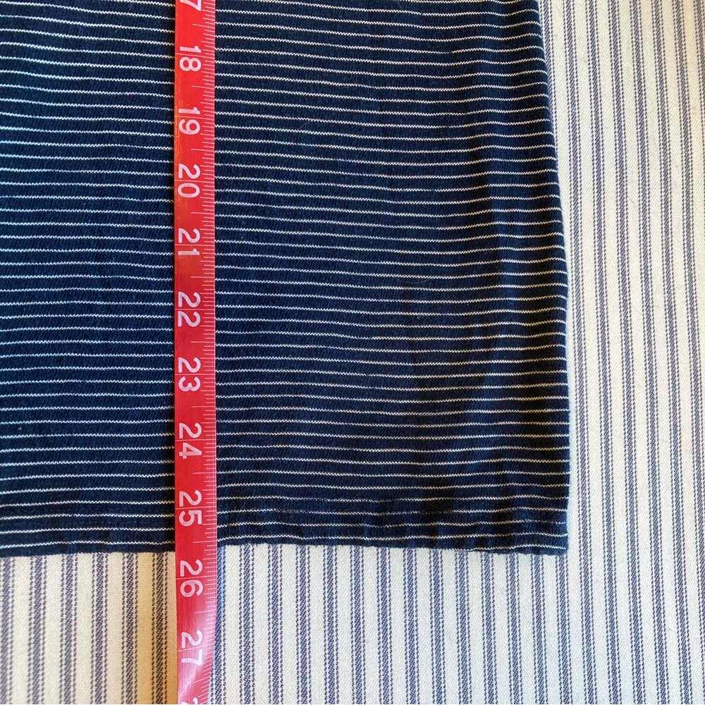 LOFT Striped Navy and White Women's Top with 3/4 Trumpet Sleeves, Size XL - Picture 7 of 10